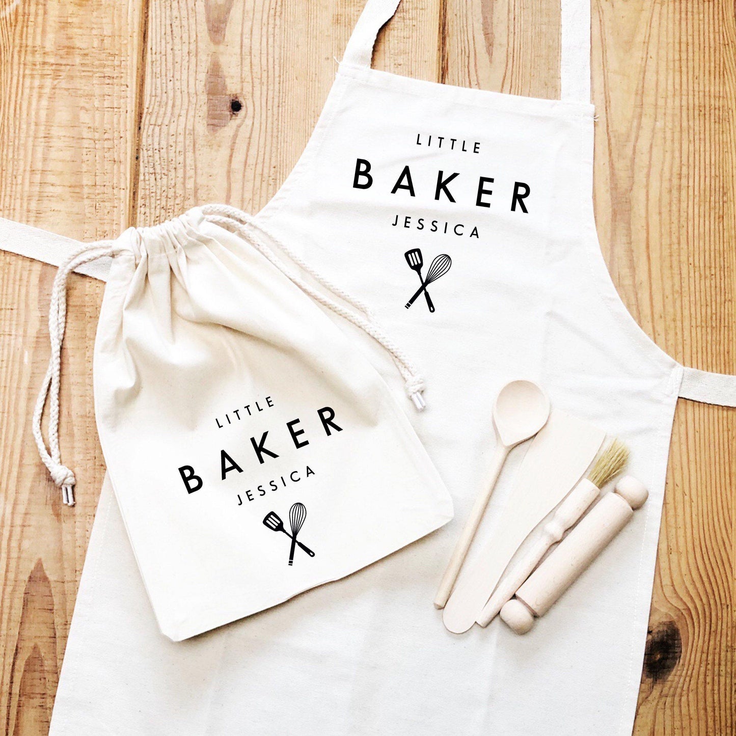 Kids Baking Set | Little Baker | Kids Baking Apron | Personalised Kids Baking Set | Personalised Kids Apron|Aprons for Children |Kids Baking - Glam and Co 